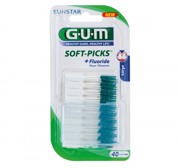GUM Soft-Picks large m.Reise-Etui Bürsten Pa 40