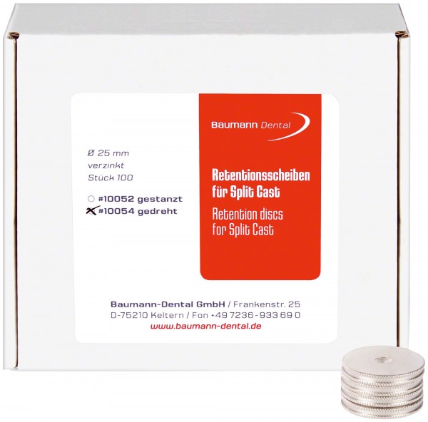 Retentionsscheibe f.Splitcast gedr. galvanisch veredelt Pa 100