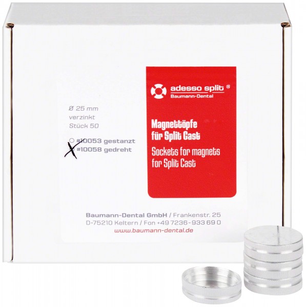 Magnettöpfe f.Splitcast Gedreht galvanisch veredelt Pa 50