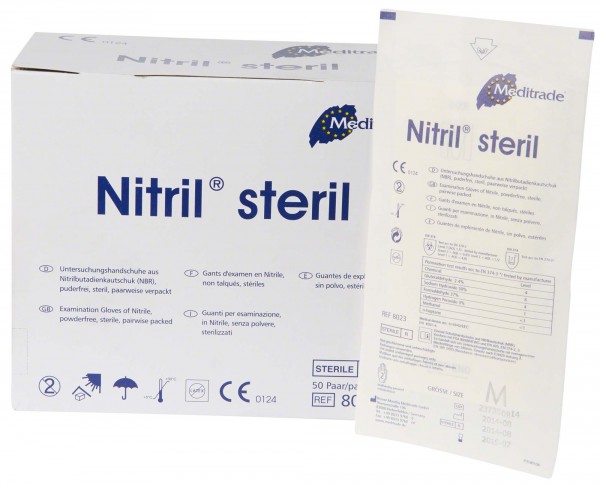 Nitril steril M Handschuhe 50 Paar Pa