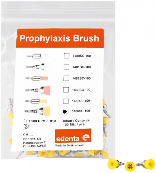 Prophylaxe Bürste SC 1486 gelb Spitze Pa 100